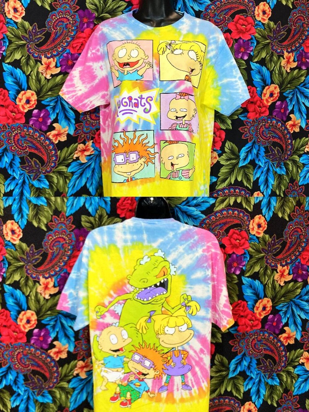 MEN'S RUGRATS SHIRT TIE DYE GRAPHIC TEE MENS SIZE